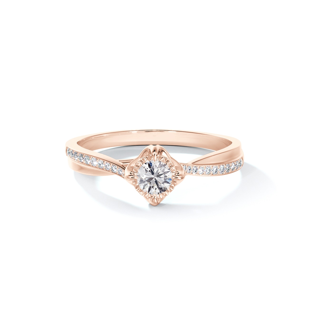 Forevermark Icon Collection Engagement Glory Pave Ring with twisted pave diamonds band Forevermark
